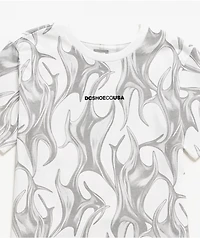 DC Kids Liquid Fuego White T-Shirt