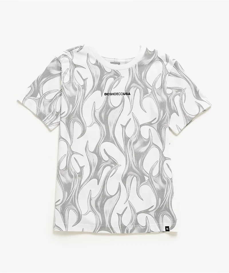 DC Kids Liquid Fuego White T-Shirt