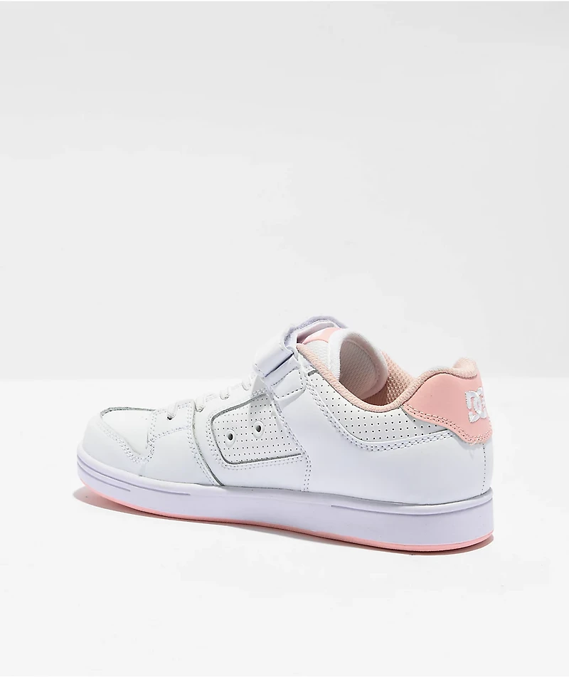DC Kids Manteca 4 V White & Pink Skate Shoes