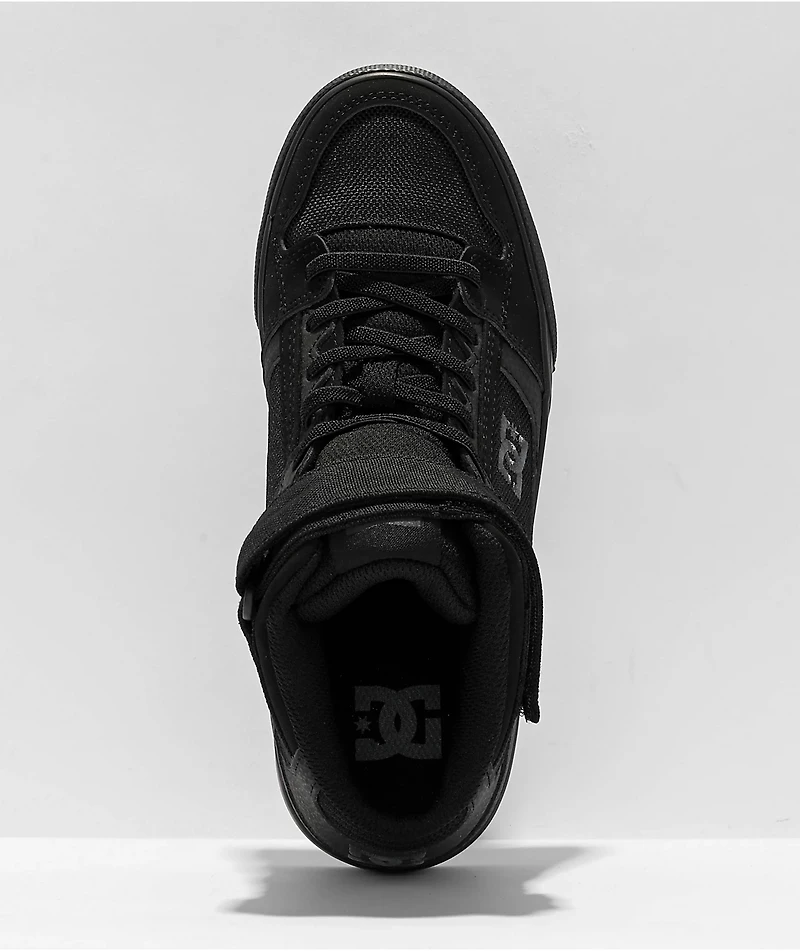 DC Kids Pure High Top Black Skate Shoes