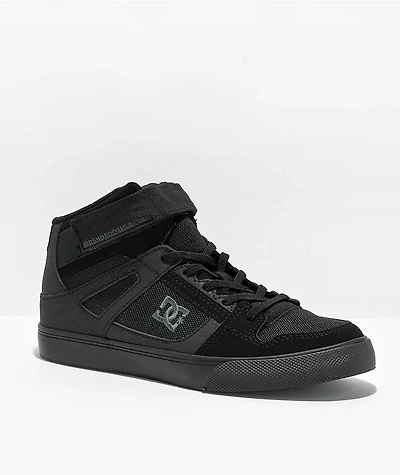DC Kids Pure High Top Black Skate Shoes