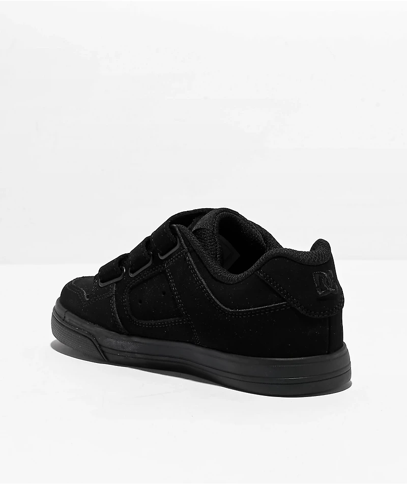 DC Kids Pure V Black Skate Shoes