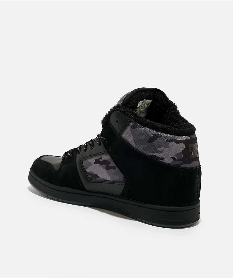 DC Manteca 4 Hi Black & Camo Water-Resistant Boots