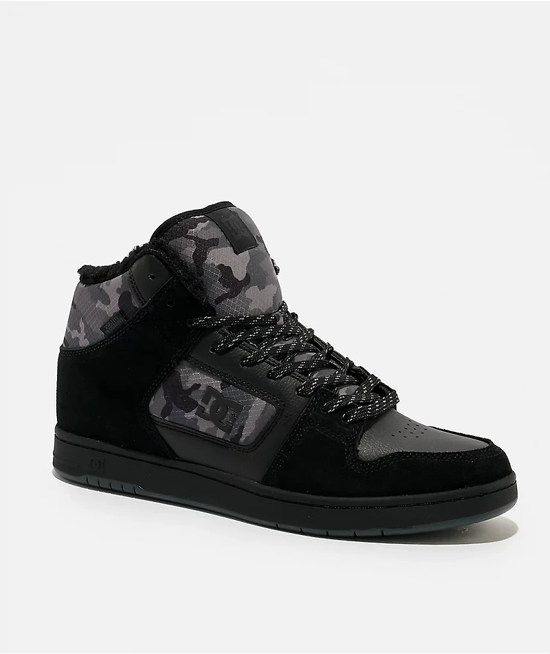DC Manteca 4 Hi Black & Camo Water-Resistant Boots