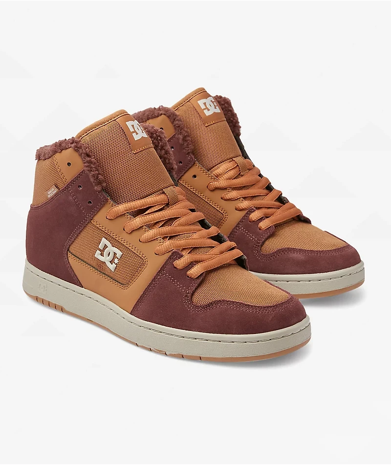 DC Manteca 4 Hi Brown & White Skate Shoes