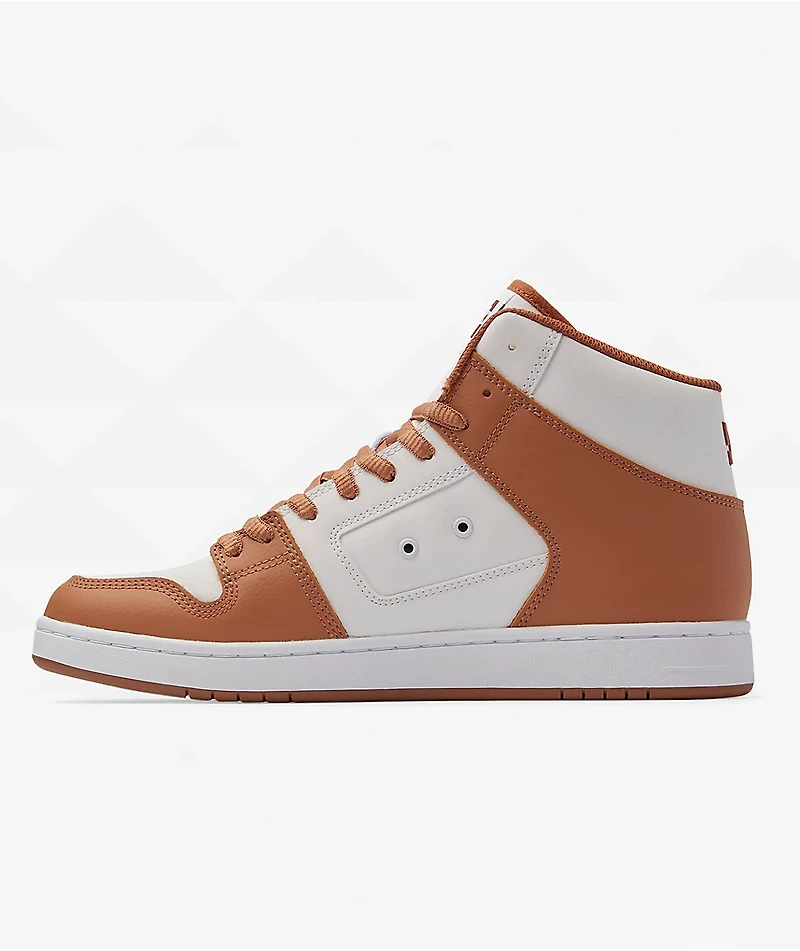 DC Manteca 4 Hi White & Light Brown Skate Shoes