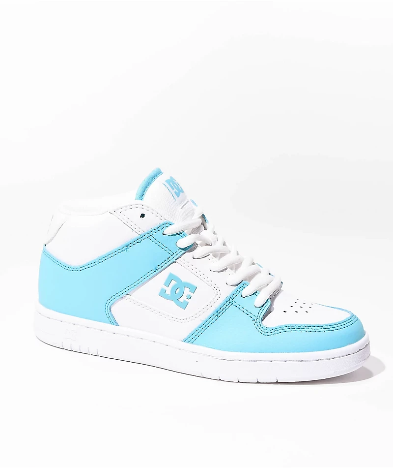 DC Manteca 4 Mid White & Blue Skate Shoes