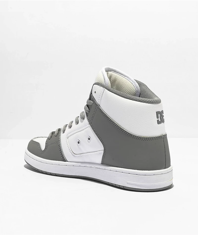 DC Manteca 4 White & Grey High Top Skate Shoes