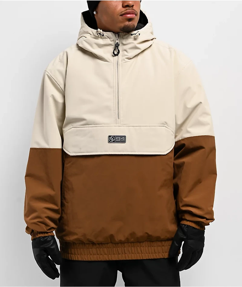 DC Nexus Anorak Brown & Black Insulated Reversible 5K Snowboard Jacket
