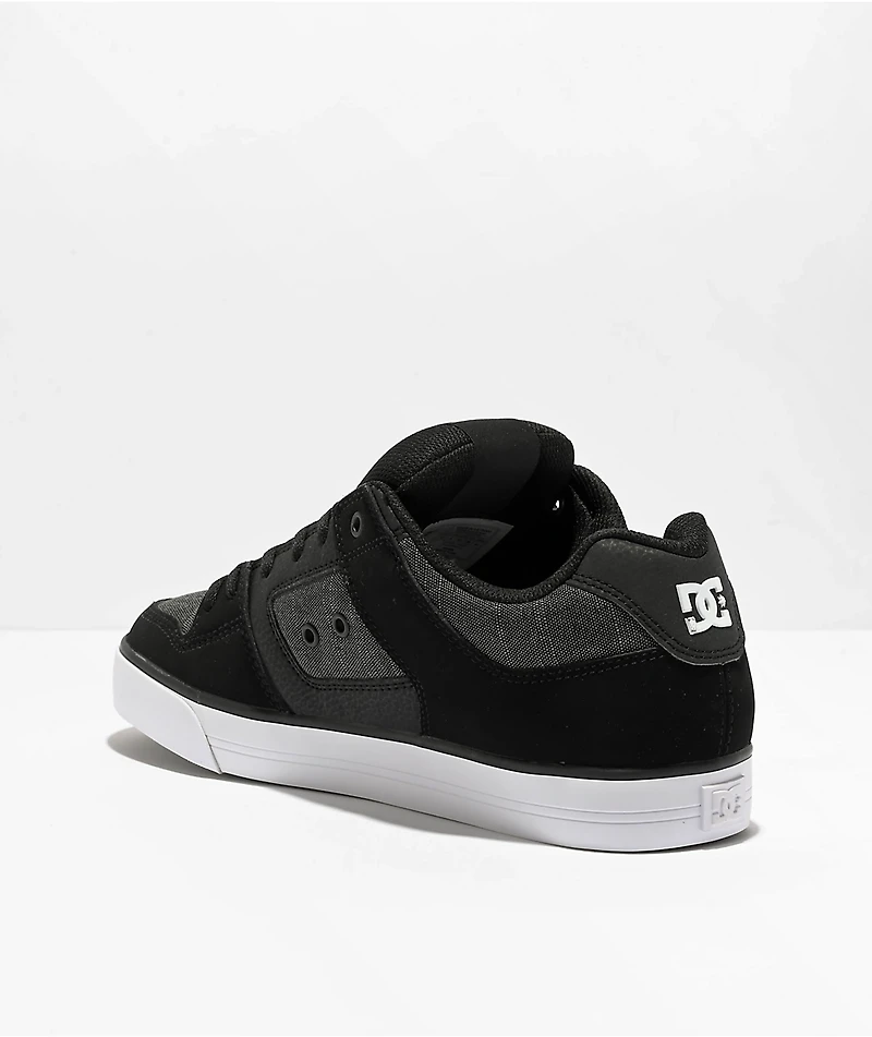 DC Pure Black & Dark Slate Skate Shoes