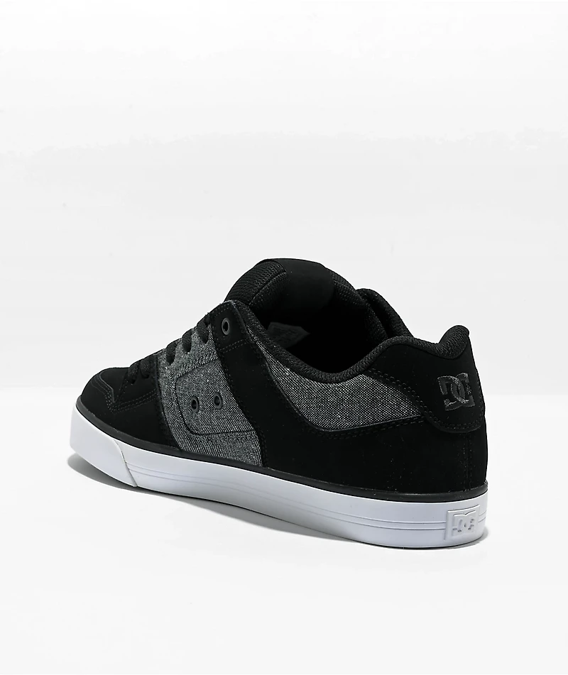 DC Pure Black & Grey Skate Shoes
