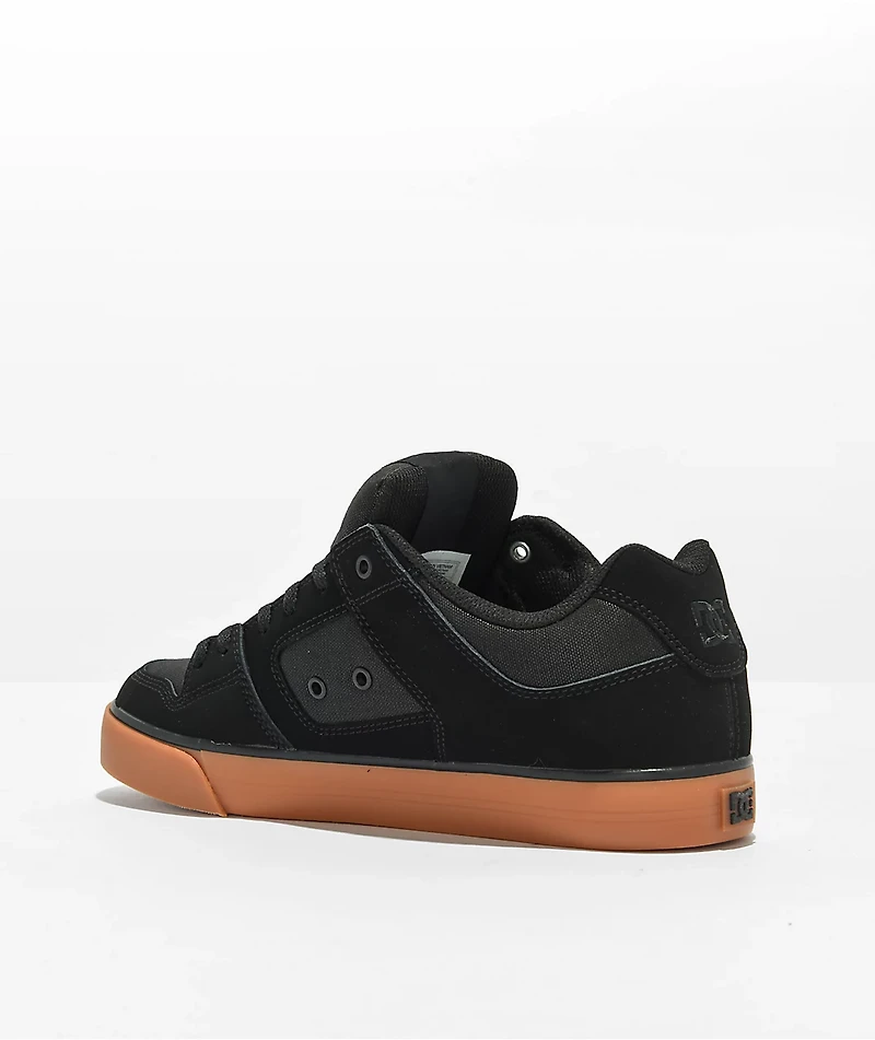 DC Pure Black & Gum Skate Shoes