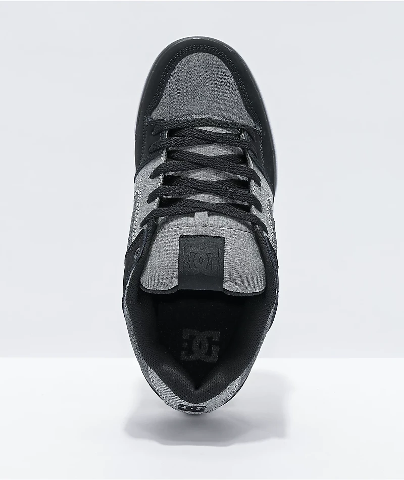 DC Pure Black & Heather Grey Skate Shoes