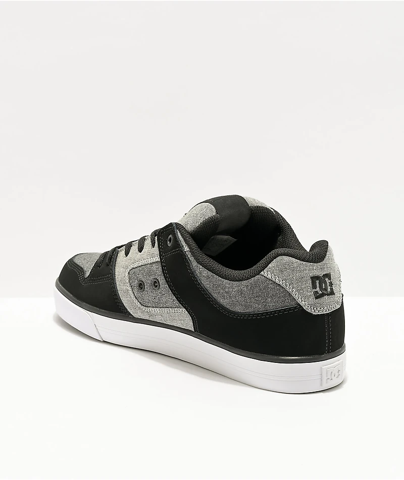 DC Pure Black & Heather Grey Skate Shoes