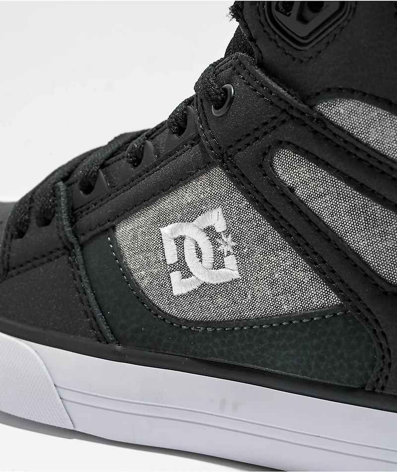 DC Pure High Black & Grey Skate Shoes