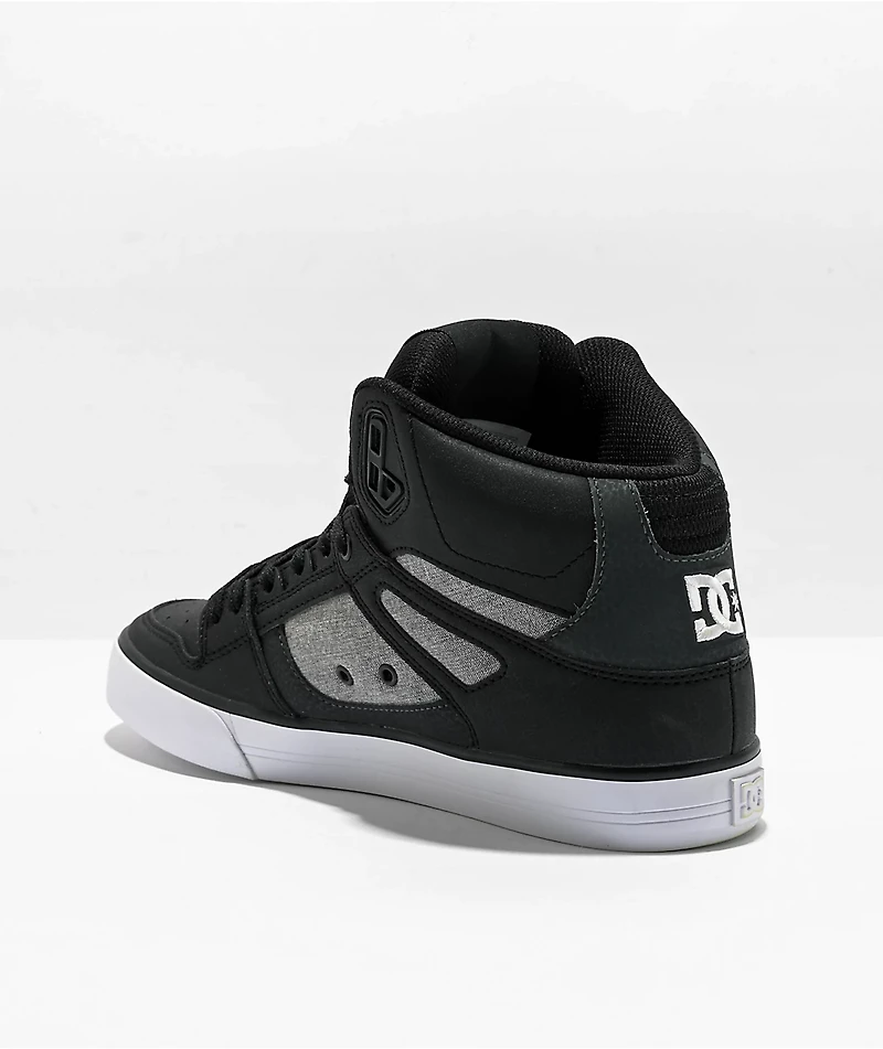 DC Pure High Black & Grey Skate Shoes