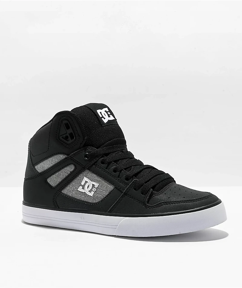 DC Pure High Black & Grey Skate Shoes