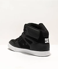 DC Pure High Top Black & White Skate Shoes