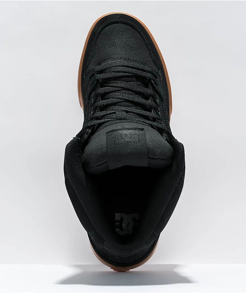 DC Pure Hightop Black & Gum Skate Shoes