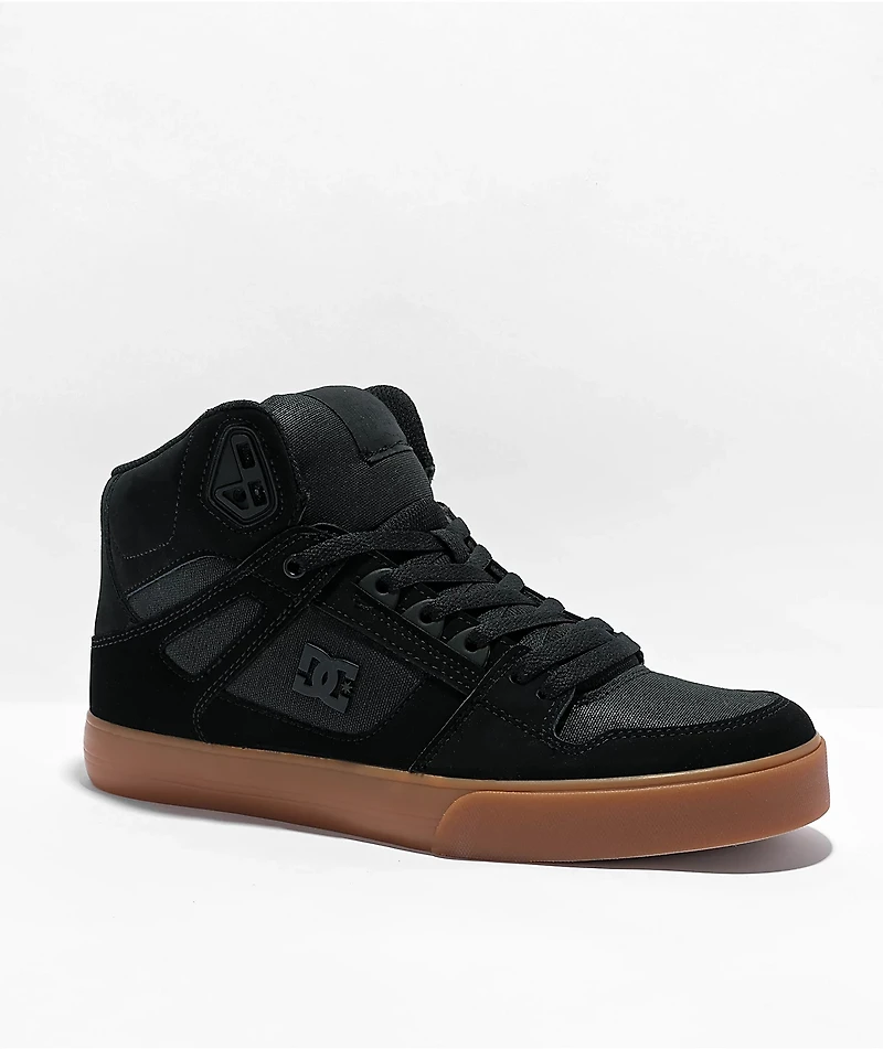 DC Pure Hightop Black & Gum Skate Shoes