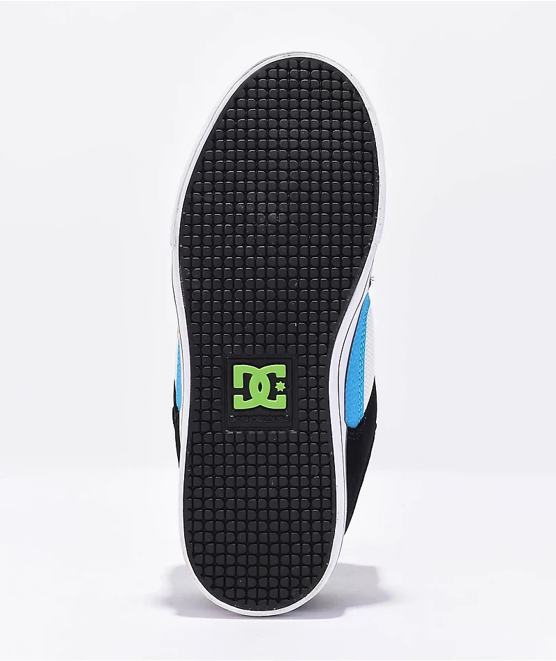 DC Pure Mid Black, White & Blue Skate Shoes