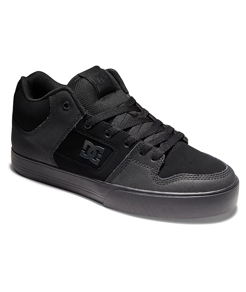 DC Pure Mid Black Skate Shoes