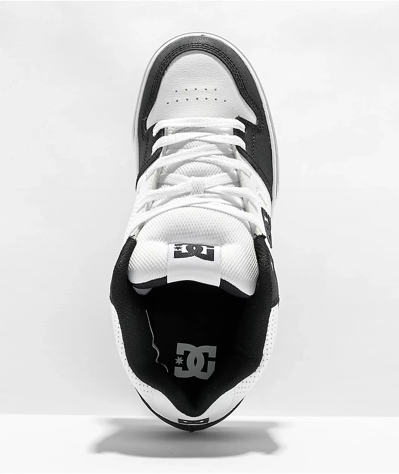 DC Pure Mid White & Black Skate Shoes