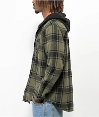 DC Ruckus Green & Black Hooded Flannel Shirt