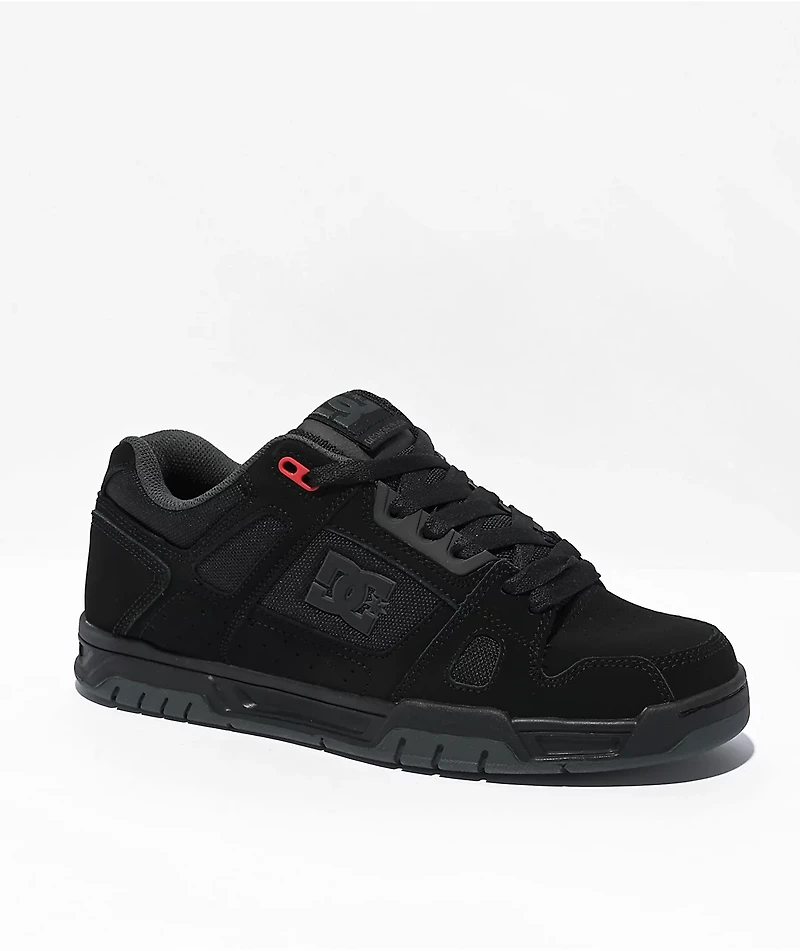 DC Stag Black, Grey & Red Skate Shoes