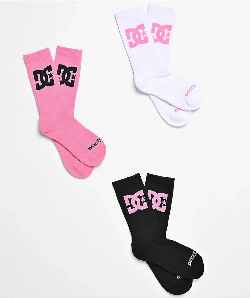 DC Star Logo 3 Pack Crew Socks