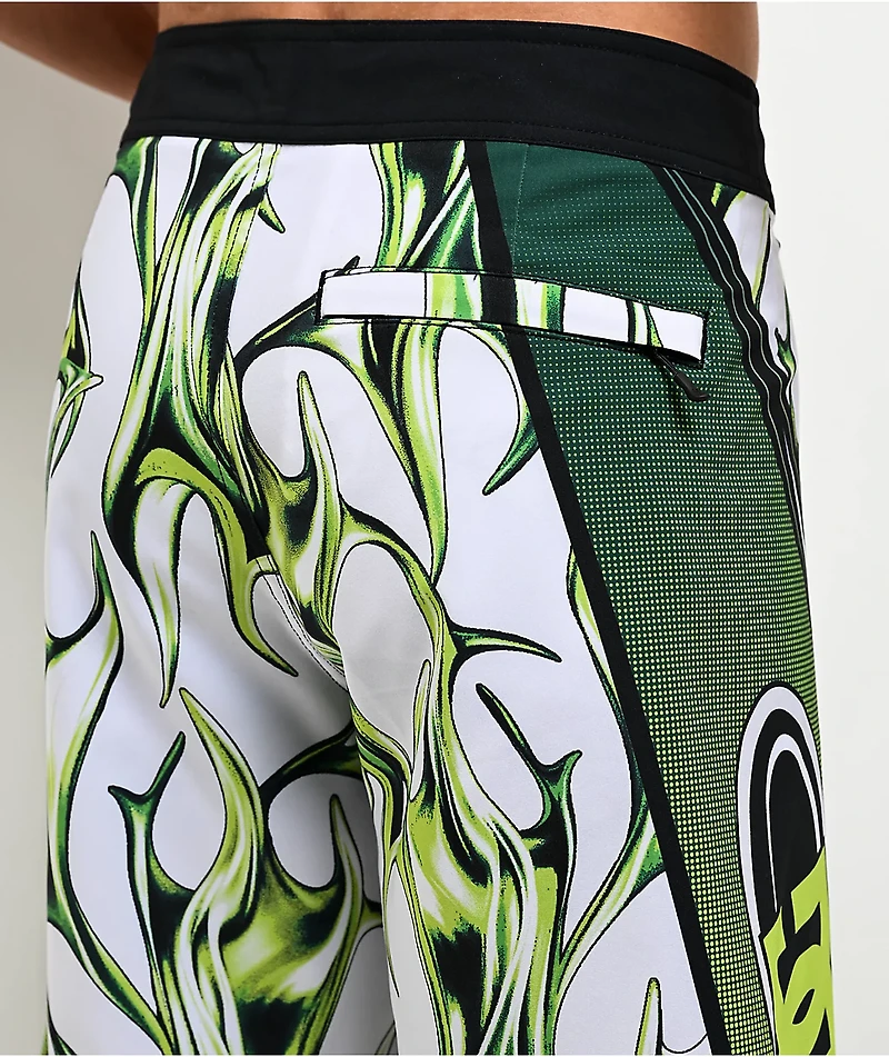 DC Sylem Green & White Board Shorts