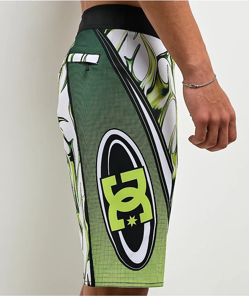 DC Sylem Green & White Board Shorts