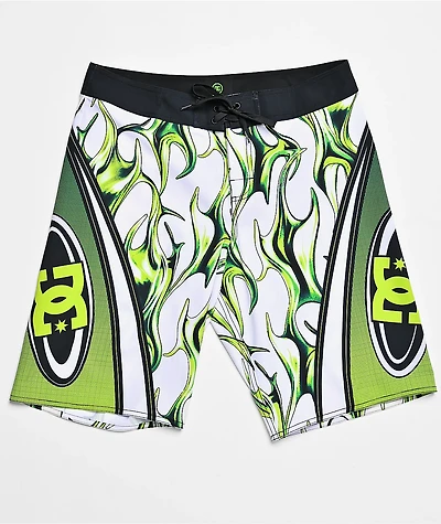 DC Sylem Green & White Board Shorts