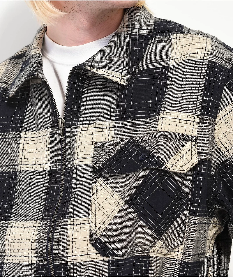 DC Trapper Black & Khaki Plaid Flannel Jacket