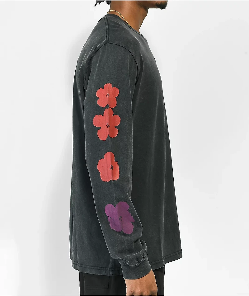 DC x Andy Warhol Life And Death Acid Wash Black Long Sleeve T-Shirt