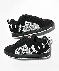DC x Deadpool Court Graffik Black, White & Red Skate Shoes