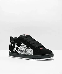 DC x Deadpool Court Graffik Black, White & Red Skate Shoes