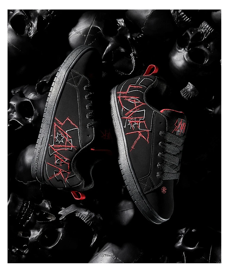 DC x Slayer Court Graffik Black & Red Skate Shoes
