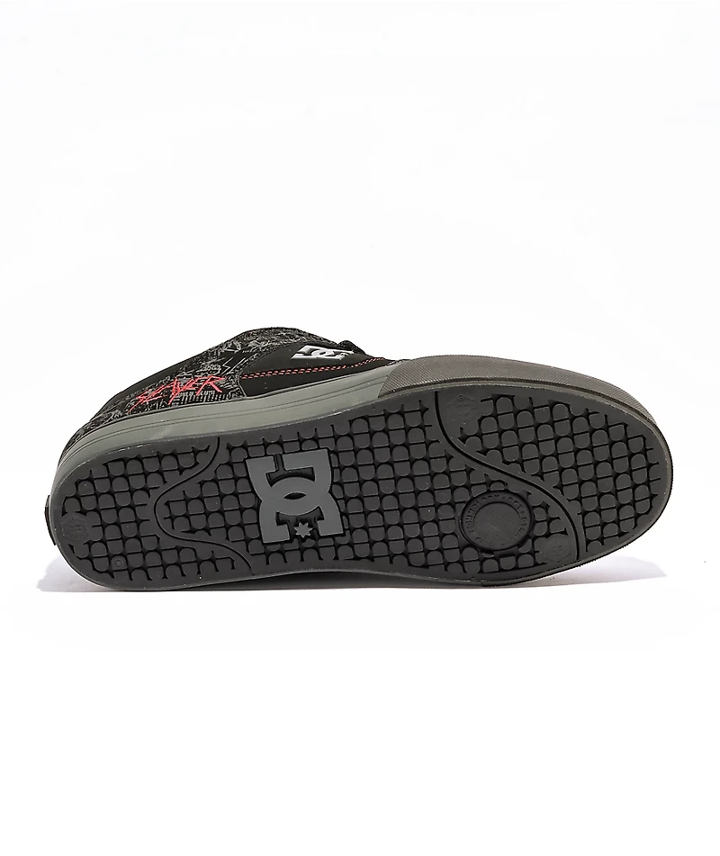 DC x Slayer Pure Black & Red Skate Shoes