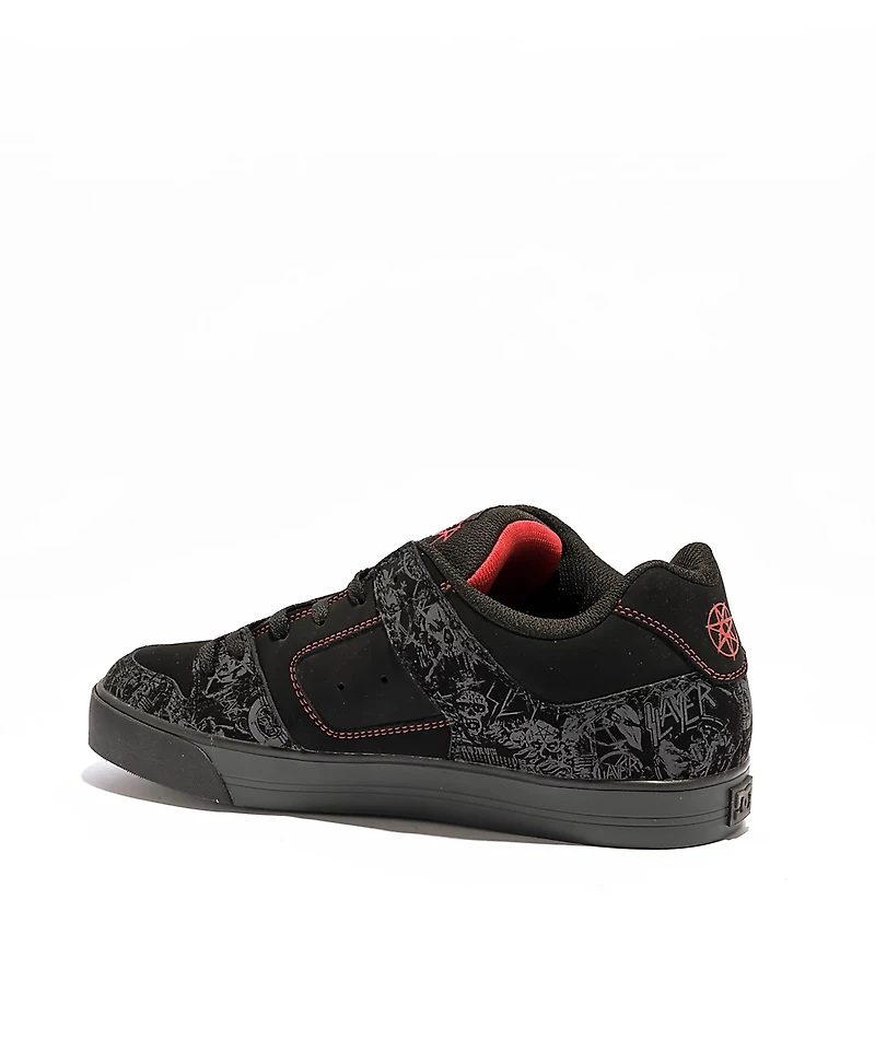 DC x Slayer Pure Black & Red Skate Shoes