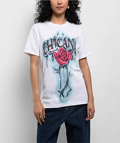DGA Aztlan Chicana Spirit White T-Shirt