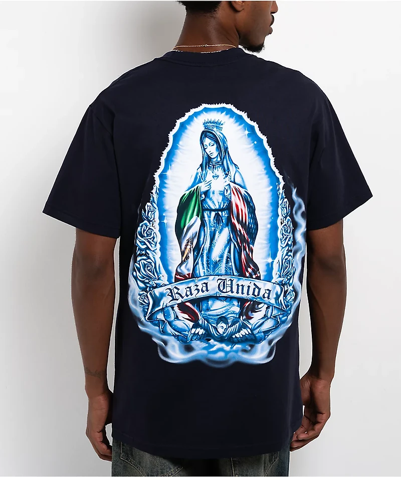 DGA Aztlan Raza De Virgen Navy T-Shirt