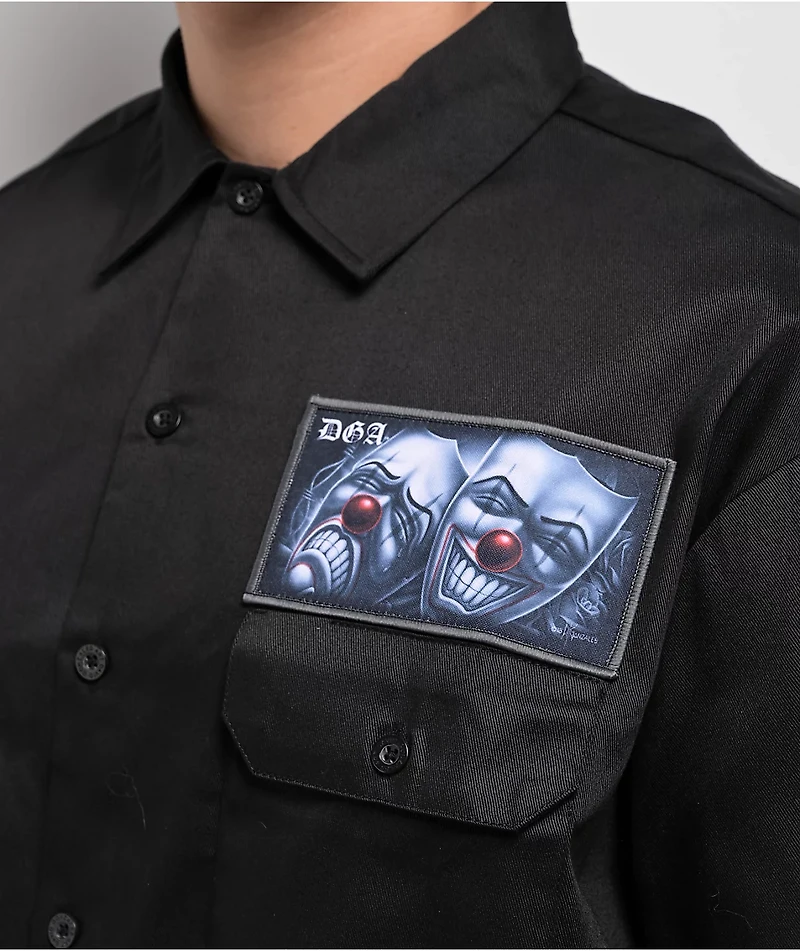 DGA Drama Faces Black Work Shirt