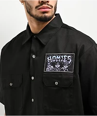 DGA Homies 8ball Trio Black Button Up Short Sleeve Shirt