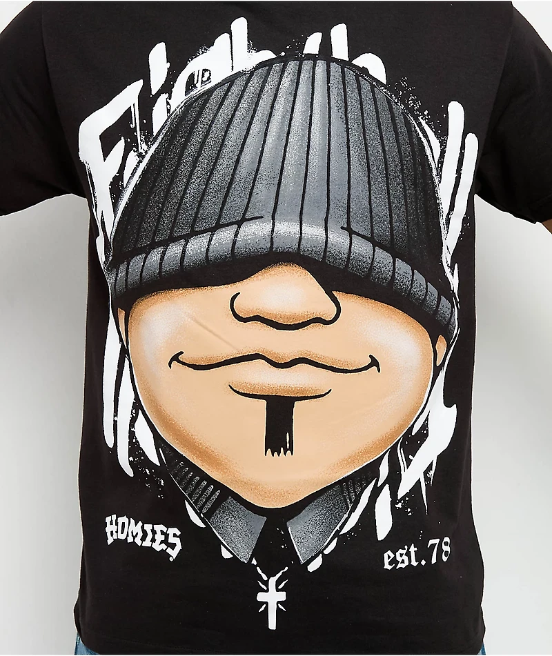 DGA Homies Big Face 8ball Black T-Shirt