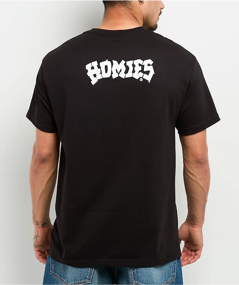 DGA Homies Big Face 8ball Black T-Shirt
