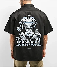 DGA Homies Jokers Wild Black Button Up Short Sleeve Shirt