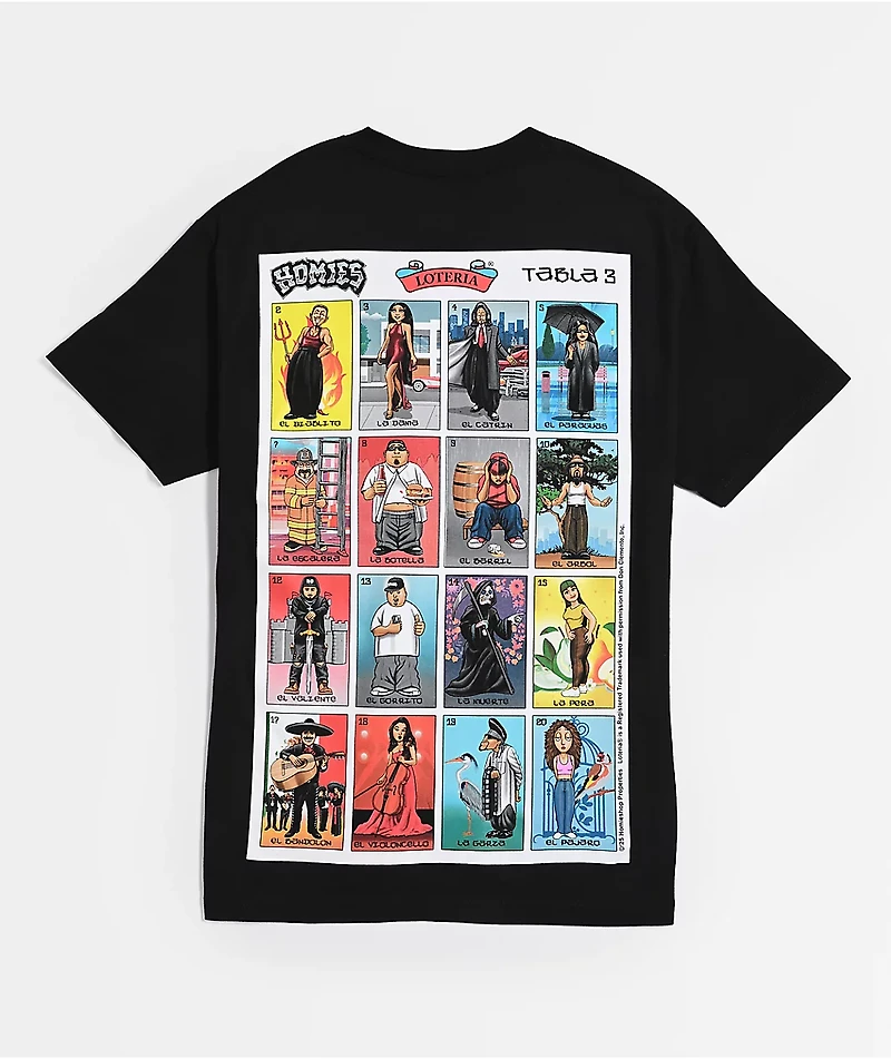 DGA Homies Loteria Tabla Black T-Shirt