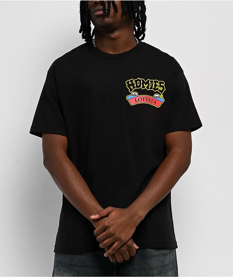 DGA Homies Loteria Tabla Black T-Shirt