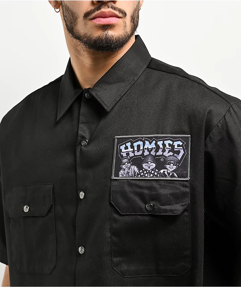 DGA Homies Rolling With The Black Button Up Short Sleeve Shirt